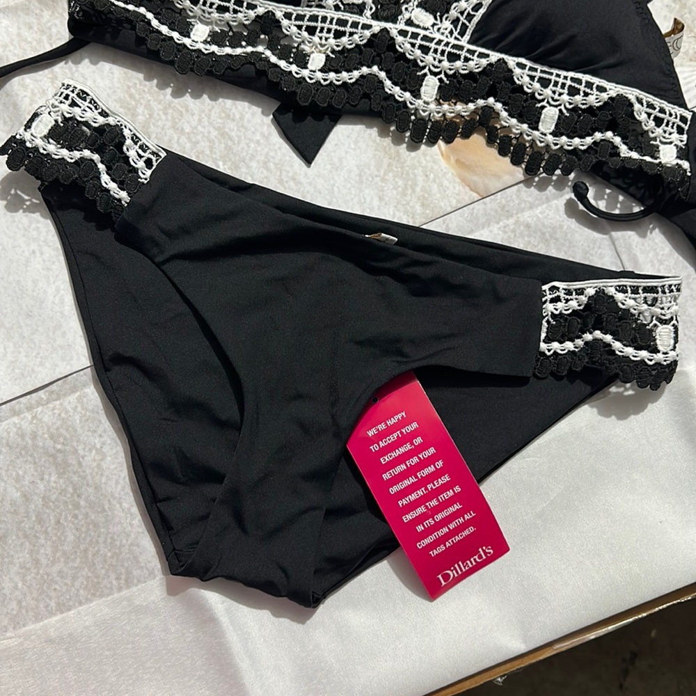 🆕NWT 2 PC BECCA Delilah Crochet Bikini Top + Bottom - Picture 12 of 16